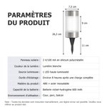 Lampe solaire de jardin personnalisée avec nom et date - Cadeau commémoratif pour la famille