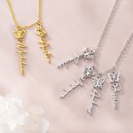 Personalised Multiple 1-8 Birth Butterflies Necklace with Name Birthday Gift for Mother Grandmother Family