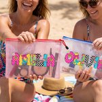 Personalised Artistic Name Multicolour Waterproof Sandproof Pool Beach Bag Daily Use Travel Summer Holiday Party Gift for Her
