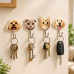 Personalised Durable Pet Portrait Photo Acrylic Hook Adhesive Wall Decor Daily Use Birthday Gift for Pet Lover