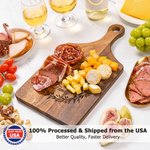Personalized Engraved Leaf Wreath Initial Cheese Charcuterie Cutting Board with Finger Grip Ship from USA Housewarming Birthday Gift for Family Couple