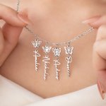 Personalised Multiple 1-8 Birth Butterflies Necklace with Name Birthday Gift for Mother Grandmother Family