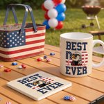 Personlig Best Eagle Dad Ever Stars and Stripes-krus med navn og underkop Bursdag farsdag Amerikansk uavhengighetsdag Gave til pappa bestefar