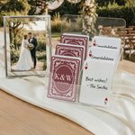 Personalized Floral Frame Initial Date Memorable Playing Card with Box Wedding Anniversary Gift for Couple