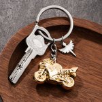 Personalized Motorcycle Guardian Angel Keychain with Name Moto Club Birthday Gift for Moto Lovers