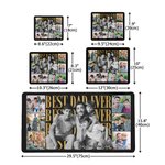 Personalised Multicolor Best Dad Ever 2-6 Photos Non-Slip Mouse Pad Desk Mat with Text Office Desk Supplies Daily Use Father's Day Gift for Dad