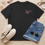 Personalized Embroidered Mini Heart Stethoscope Women's Crewneck T-shirt with Text Graduation Nurse Week Gift for Medical Staff Student