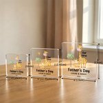 Personalized Our First Father's Day Animal Square Acrylic Plaque with Name and Year Desk Decor Father's Day Gift for New Dad