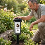 Personalised Always Loved Butterfly Photo Solar Garden Light with Name and Year Garden Decor Memorial Sympathy Gift for Family Friend