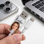 Protecteur de câble transparent avec nom pour chargeur iPhone Type-C Lot de 2 Cadeau d'anniversaire pour la famille et les amis