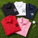 Polo personalizzata multicolore a tema golfistico traspirante con nome Golf Club Compleanno Regalo per la festa del papà per i padri giocatori di golf