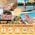 Personalisiertes großes Magnet-Strandtuch mit Cartoon-Figur und Namen | schnelltrocknend | Sommer Urlaub Geschenk für Familie Freunde