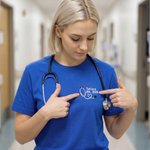 Personalized Embroidered Mini Heart Stethoscope Women's Crewneck T-shirt with Text Graduation Nurse Week Gift for Medical Staff Student
