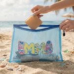 Personalized Artistic Name Waterproof Sandproof Beach Bag Pool Bag Summer Vacation Party Gift for Women