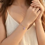 Personalized Exquisite Birthstone Sea Turtle Bracelet with Name Birthday Anniversary Gift for Women Ocean Lovers
