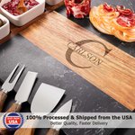 Personalized Engraved Name Acacia Marble 11 pcs Cutting Board Coaster Set with Ceramic Bowl Ship from USA Housewarming Gift for Family Friend