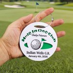 Personalised Hole In One Golf Pattern Acrylic Golf Bag Tag with Text and Date Daily Use Birthday Gift for Golf Players Lovers