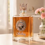 Personalised Crown Floral Design Whiskey Decanter with Glass and Name Home Decor Birthday Anniversary Gift for Women Wine Lovers