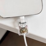 Protecteur de câble transparent avec nom pour chargeur iPhone Type-C Lot de 2 Cadeau d'anniversaire pour la famille et les amis