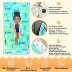 Personalisiertes großes Magnet-Strandtuch mit Cartoon-Figur und Namen | schnelltrocknend | Sommer Urlaub Geschenk für Familie Freunde