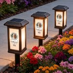 Personalised Always Loved Butterfly Photo Solar Garden Light with Name and Year Garden Decor Memorial Sympathy Gift for Family Friend