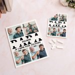 Puzzle en briques personnalisé avec nom photos et texte - Cadeau d'anniversaire et fête des Pères pour papa grand-père et famille