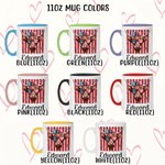 Personalized Retro Stars and Stripes Highland Cow Name 11 oz 15 oz Ceramic Mug with Coaster Daily Use American Independence Day Gift for Americans