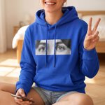Personalized Multicolor Eyes Photo Soft T-shirt Sweatshirt Hoodie Birthday Anniversary Gift Couples