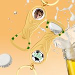 Personalized World Cup Trophy Photo Design Bottle Opener Keychain with Name and Number Sports Memorabilia Birthday Father's Day Gift for Soccer Fans