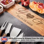 Personalized Engraved Initials Acacia Marble 11 Pcs Cutting Board Coaster Set with Ceramic Bowls Ship from USA Christmas Gift for Family Friends