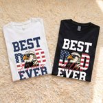 Personalized American Flag Eagle Dad 100% Cotton Men's T-shirt Sweatshirt with Name Father's Day American Independence Day Gift for Dad Grandpa