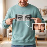 Personalized Multicolor Eyes Photo Soft T-shirt Sweatshirt Hoodie Birthday Anniversary Gift Couples