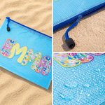 Personalized Artistic Name Waterproof Sandproof Beach Bag Pool Bag Summer Vacation Party Gift for Women