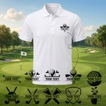 Polo personalizzata multicolore a tema golfistico traspirante con nome Golf Club Compleanno Regalo per la festa del papà per i padri giocatori di golf