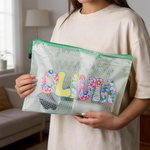 Personalized Artistic Name Waterproof Sandproof Beach Bag Pool Bag Summer Vacation Party Gift for Women