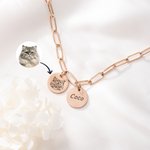 Personalizada Pet Retrato Collar con nombre grabado Dainty Joyería Birthdayt Memorial Sympathy Gift for Dog Cat Owner Lover