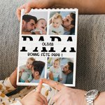 Puzzle en briques personnalisé avec nom photos et texte - Cadeau d'anniversaire et fête des Pères pour papa grand-père et famille