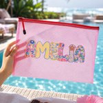 Personalized Artistic Name Waterproof Sandproof Beach Bag Pool Bag Summer Vacation Party Gift for Women