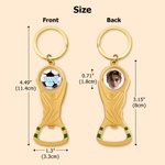 Personalized World Cup Trophy Photo Design Bottle Opener Keychain with Name and Number Sports Memorabilia Birthday Father's Day Gift for Soccer Fans
