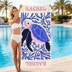 Henkilökohtainen Abstrakti Art Sea Animal Ylimitoitettu Quick Dry Magnetic Beach Towel nimi kesäloma Beach Party syntymäpäivälahja perheelle ystävät