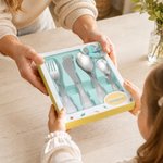 Personalisierte gravierte Dschungel Tier Edelstahl Besteck Set mit Namen täglichen Gebrauch Weihnachten Geburtstag Geschenk für Kinder
