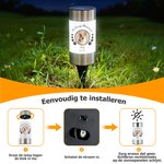 Gepersonaliseerde zonne-energie tuinlamp met pootafdruk of vleugels met huisdierfoto naam en datum - herdenkingscadeau voor huisdierenliefhebbers