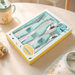Personalisierte gravierte Dschungel Tier Edelstahl Besteck Set mit Namen täglichen Gebrauch Weihnachten Geburtstag Geschenk für Kinder