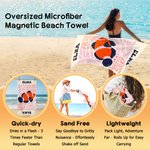 Henkilökohtainen Abstrakti Art Sea Animal Ylimitoitettu Quick Dry Magnetic Beach Towel nimi kesäloma Beach Party syntymäpäivälahja perheelle ystävät