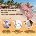 Gepersonaliseerd cartoonfiguur geboortebloem sneldrogend zacht strandlaken met naam ideaal voor zwemmen strandfeest verjaardagscadeau voor vrienden