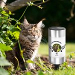 Gepersonaliseerde zonne-energie tuinlamp met pootafdruk of vleugels met huisdierfoto naam en datum - herdenkingscadeau voor huisdierenliefhebbers