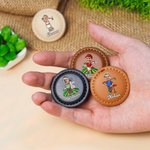 Personalized Cartoon Golfer Character Face Photo PU Leather Magnetic Golf Ball Marker with Name Set of 2 Golf Club Birthday Gift for Golf Lovers