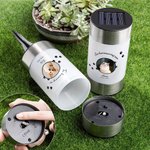Gepersonaliseerde zonne-energie tuinlamp met pootafdruk of vleugels met huisdierfoto naam en datum - herdenkingscadeau voor huisdierenliefhebbers