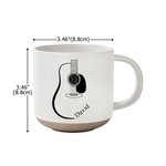 Personalized Line Art Guitar Multicolour 12 oz Ceramic Coffee Mug with Handle and Engraved Name Daily Use Birthday Gift for Guitar Player Friend