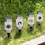 Gepersonaliseerde zonne-energie tuinlamp met pootafdruk of vleugels met huisdierfoto naam en datum - herdenkingscadeau voor huisdierenliefhebbers
